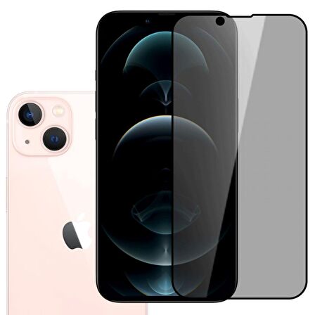 iPhone 13 Mini Hayalet Privacy Gizli Cam Ekran Koruyucu Siyah