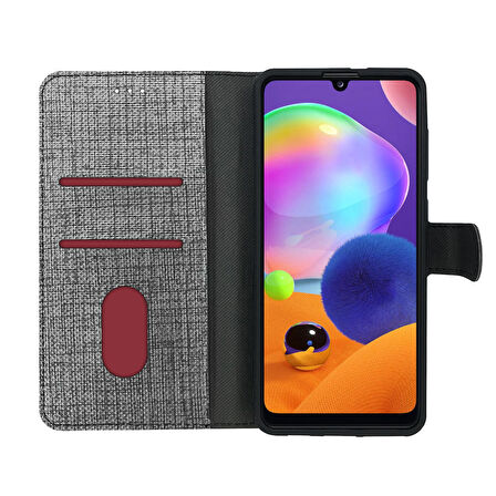 Samsung Galaxy A33 5G Kılıf FitCase Fabric Kapaklı Cüzdanlı