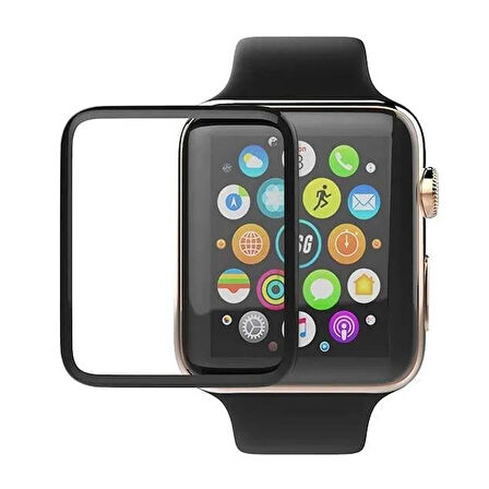 Bufalo Apple Watch 41mm Ekran Koruyucu 3D Kavisli PMMA Nano Siyah Çerçeve