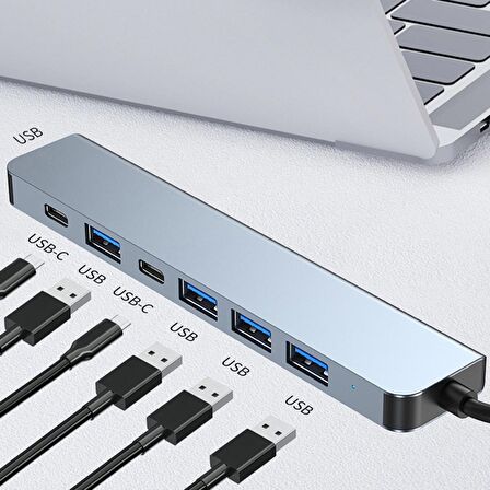 HEPU HP-B03 7in1 USB/Type-C HUB Çoklayıcı