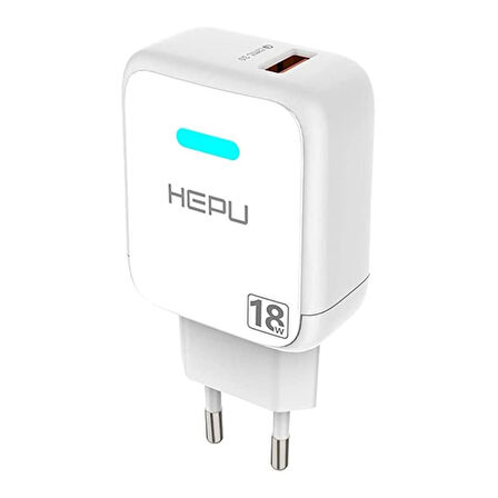 HEPU HP618L QC3.0 18W Seyahat Şarj Aleti USB-Lightning Kablo Set