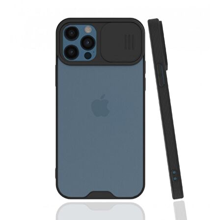 iPhone 12 / 12 Pro Kılıf Kamera Koruma Kapaklı Platin Matte Silikon Arka Kapak