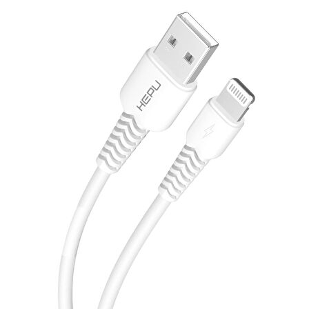 HEPU HP-424 Mild USB - iPh Lightning QC3.0 3.1A Şarj Kablosu 30cm Beyaz