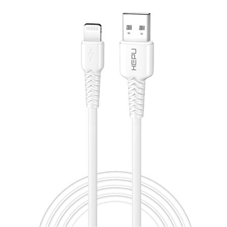 HEPU HP-424 Mild USB - iPh Lightning QC3.0 3.1A Şarj Kablosu 30cm Beyaz