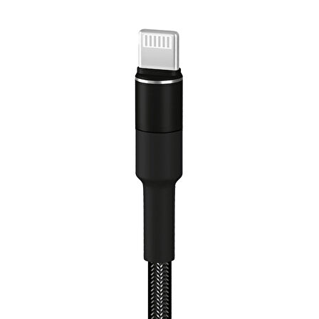 HEPU HP-416 Solid USB - iPh Lightning QC3.0 3.1A Şarj Kablosu 1mt Siyah