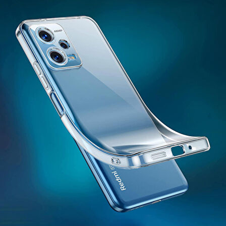 FitCase Xiaomi Redmi Note 12 Pro 5G Kılıf Kamera Korumalı Silikon Şeffaf Arka Kapak