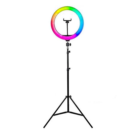 Soft Ring Light MJ36 14" 36cm RGB LED Halka Işık Tripodlu Selfie Işığı