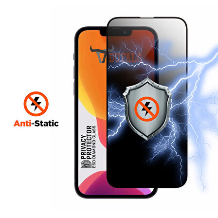 Bufalo iPhone 7 Plus / iPhone 8 Plus ESD Anti Static Hayalet Privacy Cam Ekran Koruyucu Beyaz