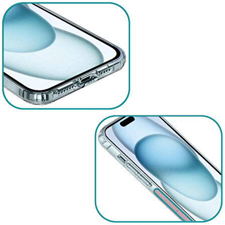 FitCase iPhone 15 Plus Kılıf Kamera Korumalı Silikon Şeffaf Arka Kapak