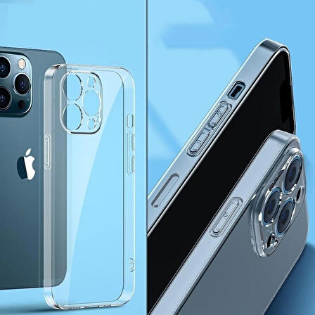 FitCase iPhone 15 Pro Max Kılıf Kamera Korumalı Silikon Şeffaf Arka Kapak