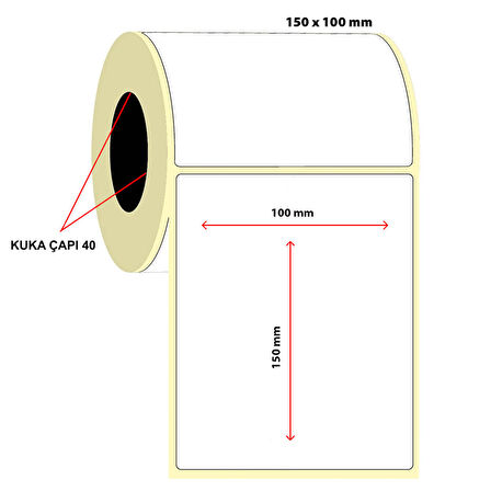 Barkod 100x150 Termal Etiket Eko Termal 250 Sarım 1 Rulo