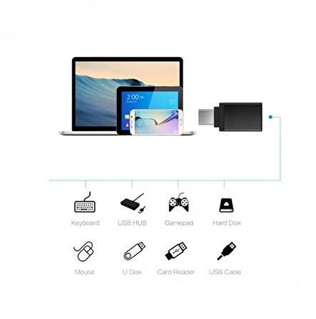 HEPU HP-Z04 USB-A to Type-C Dönüştürücü Adaptör