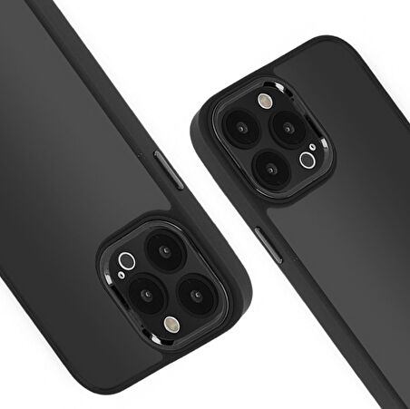 iPhone 15 Pro Kılıf Freya Lazer Lens Kamera Çerçeveli Silikon Kapak