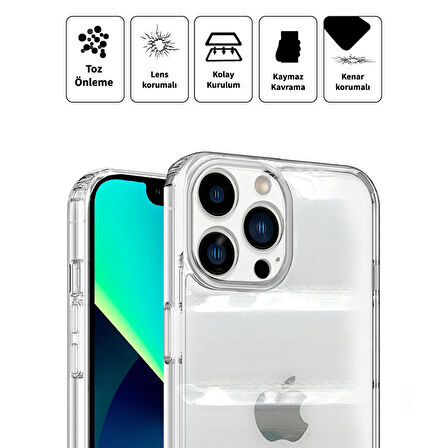 iPhone 13 Pro Max Dapper Seri Kamera Korumalı Airbag Kapak