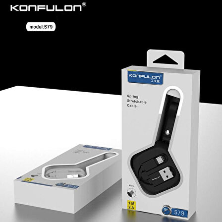 Konfulon S79 Micro USB 2A 1m Makaralı Kutu Şarj Kablosu