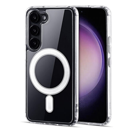 Samsung Galaxy S23 Kılıf Magsafe Özellikli Şeffaf Silikon Kapak