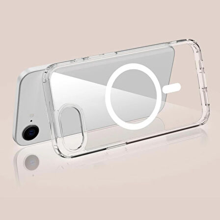 iPhone 16e Kılıf Magsafe Özellikli Şeffaf Silikon Kapak