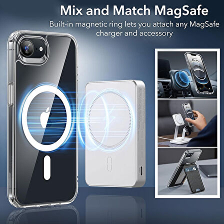 iPhone 16e Kılıf Magsafe Özellikli Şeffaf Silikon Kapak