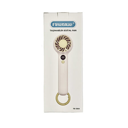 Fineblue FB-5004 Şarj Edilebilir Dijital 3 Kademeli Taşınabilir Portatif Mini Fan El Tipi Vantilatör