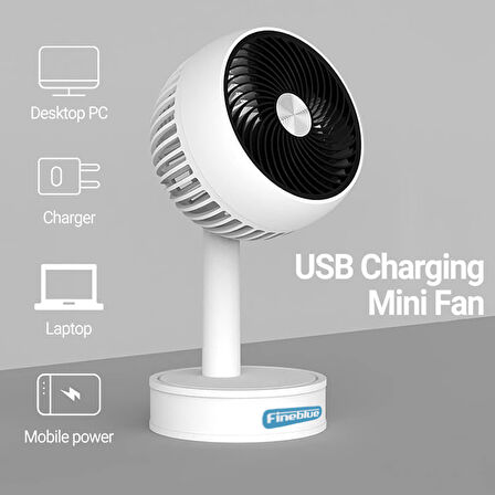 Fineblue FB-5005 3 Kademeli Masaüstü Şarjlı Mini Vantilatör