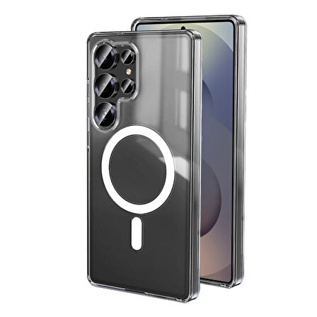 Samsung Galaxy S25 Ultra Kılıf Magsafe Özellikli Şeffaf Silikon Kapak