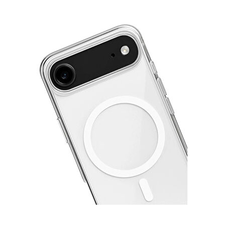 iPhone 17 Air Kılıf Magsafe Özellikli Şeffaf Silikon Kapak