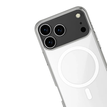 iPhone 17 Pro Max Kılıf Magsafe Özellikli Şeffaf Silikon Kapak
