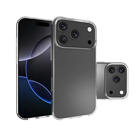 iPhone 17 Pro Kılıf Kamera Korumalı Silikon Şeffaf Arka Kapak