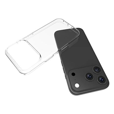 iPhone 17 Pro Kılıf Kamera Korumalı Silikon Şeffaf Arka Kapak