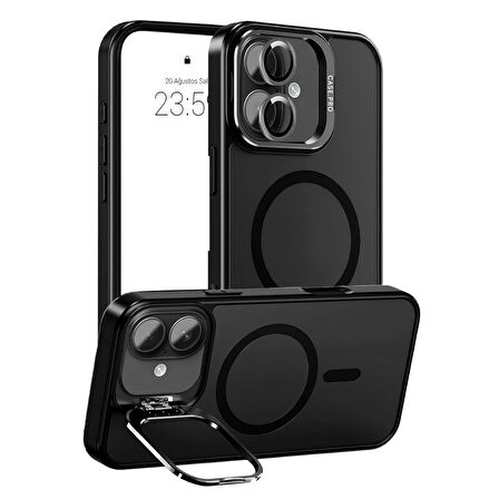 iPhone 17 Kılıf Armor Seri Magsafe Uyumlu Stand Özellikli Kamera Lensli Kapak