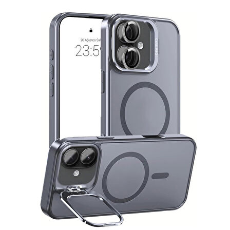 iPhone 17 Kılıf Armor Seri Magsafe Uyumlu Stand Özellikli Kamera Lensli Kapak