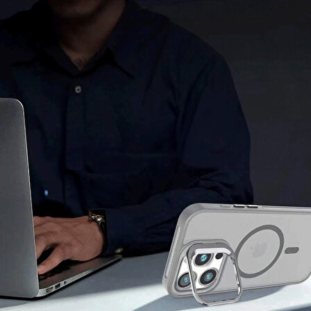 iPhone 17 Kılıf Armor Seri Magsafe Uyumlu Stand Özellikli Kamera Lensli Kapak