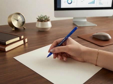 5'li Ekonomik Set Pensan Büro Tükenmez Kalem 1.0 mm Mavi 