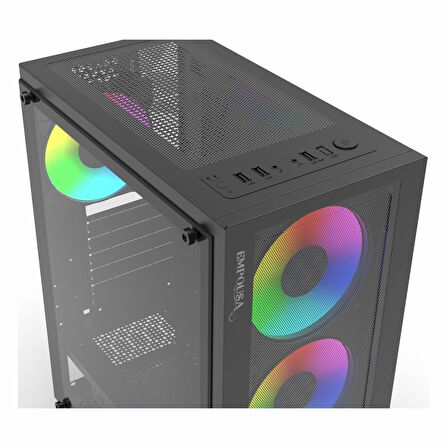 Inca Empousa EMG-15XN 650W USB 3.2 ARGB ATX Mid Tower Siyah Kasa