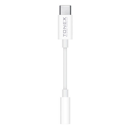 Tonex AX-03 Type-C to 3.5mm Kulaklık Dönüştürücü Kablo Beyaz