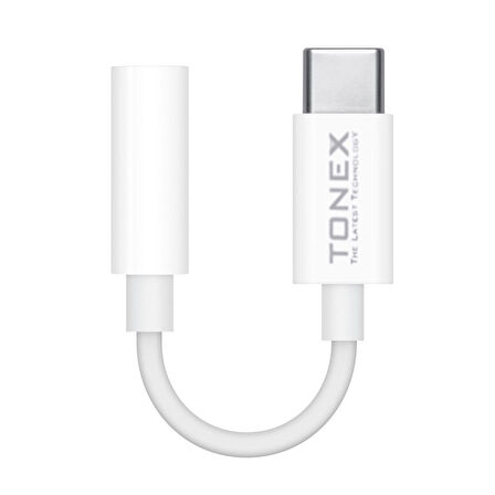 Tonex AX-03 Type-C to 3.5mm Kulaklık Dönüştürücü Kablo Beyaz