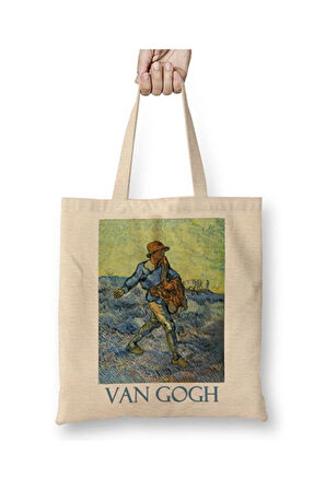 The Sower By Vincent Van Gogh Bez Çanta Uzun Saplı Alışveriş Çantası Plaj Çantası