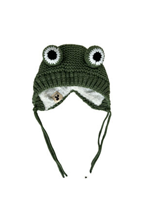 İçi Kürklü Sıcak Tutan Kulak Kapayan Karsever Kurbağa Bere - Frog In Love With Snow
