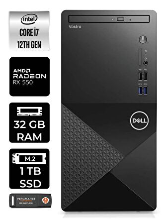 DELL VOSTRO i7 12700 32GB RAM 1TB SSD RX550/4GB FDOS N7600VDT3910 MASAÜSTÜ PC & PER4 BELLEK