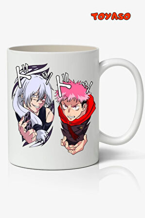 Itadori Yuji & Mahito - Jujutsu Kaisen Anime Temalı Beyaz Kupa Bardak Sevgiliye Arkadaşa Hediye