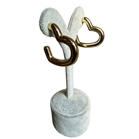 Uretti - İREM 3914 Büyük Kalp Model Tasarım Küpe