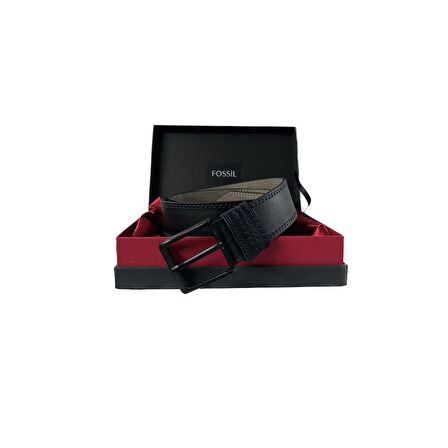 Fossil Siyah Suni Deri 4,5 cm Erkek Kemeri-115