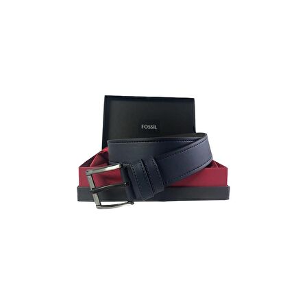 Fossil Lacivert Suni Deri 4,5 cm Erkek Kemeri -120 Cm