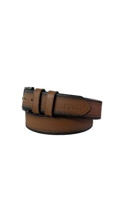  Fossil Taba Çift Dikiş Suni Deri 4 cm Erkek Kemeri-105 Cm