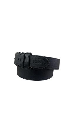 Fossil Siyah Suni Deri 4 cm Erkek Kemeri-115 Cm