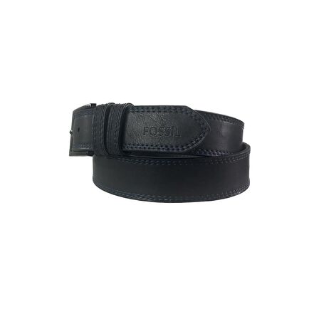  Fossil Siyah Çift Dikiş Sunii Deri 4 cm Erkek Kemeri-110cm