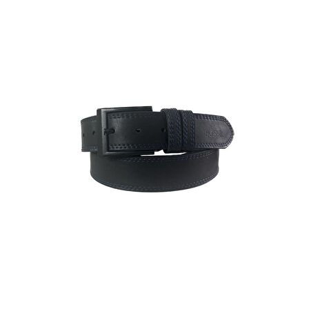  Fossil Siyah Çift Dikiş Sunii Deri 4 cm Erkek Kemeri-110cm