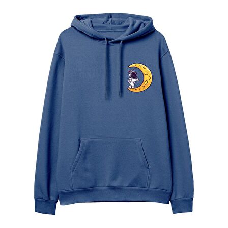 Astro-9 Baskılı Hoodie-Royal Mavi