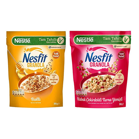 Nestle Nesfit Granola Ballı ve Kabak Çekirdekli Turna Yemişli 300 gr 2 li Paket