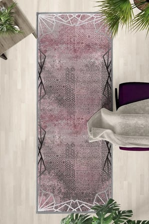 Ehl-124 Modern Dijital Baskı Yıkanabilir Kaymaz Yolluk Halı